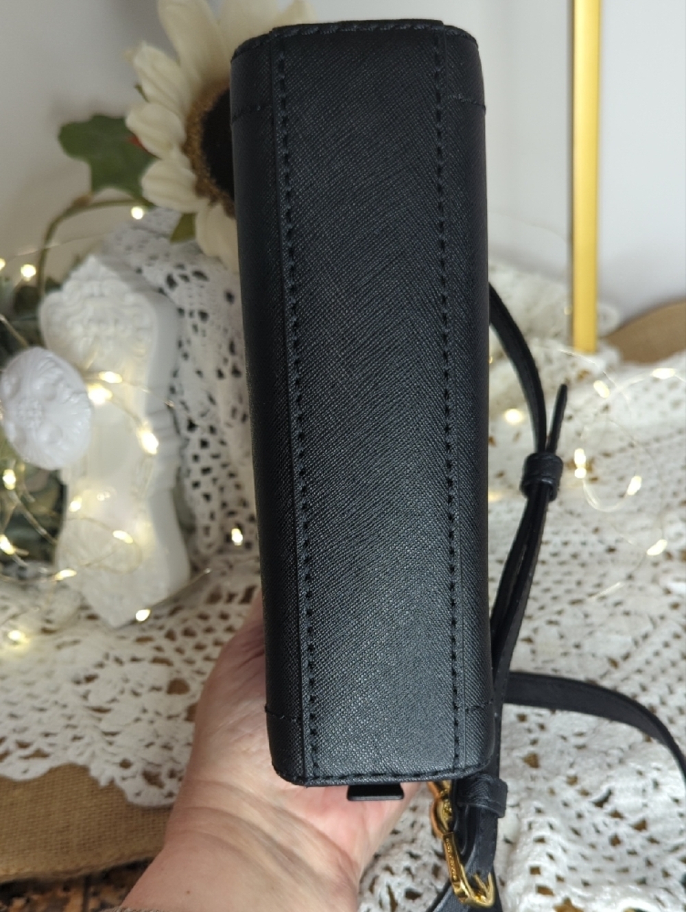 Marc Jacobs Black Leather Dome Crossbody with Gold Hardware - Picture 7 of 11